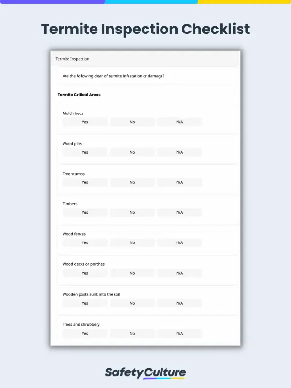 Termite Inspection Checklist