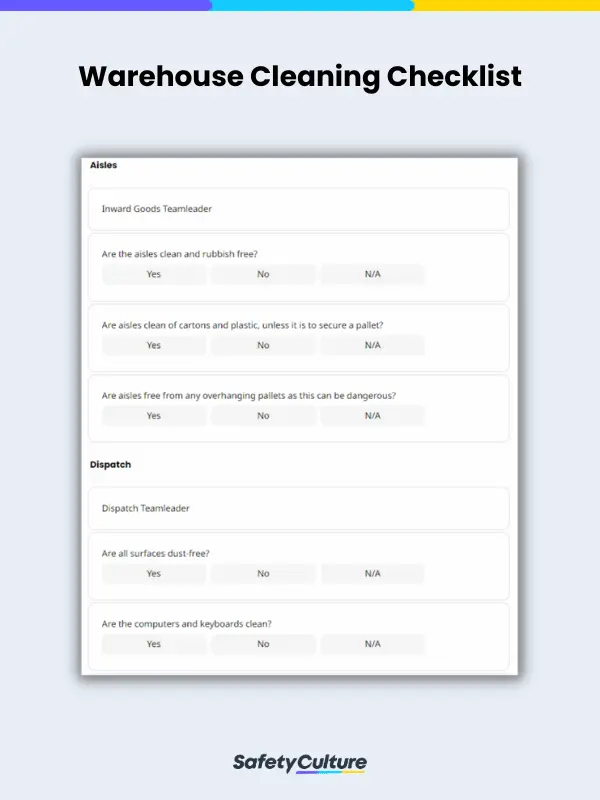warehouse cleaning checklist