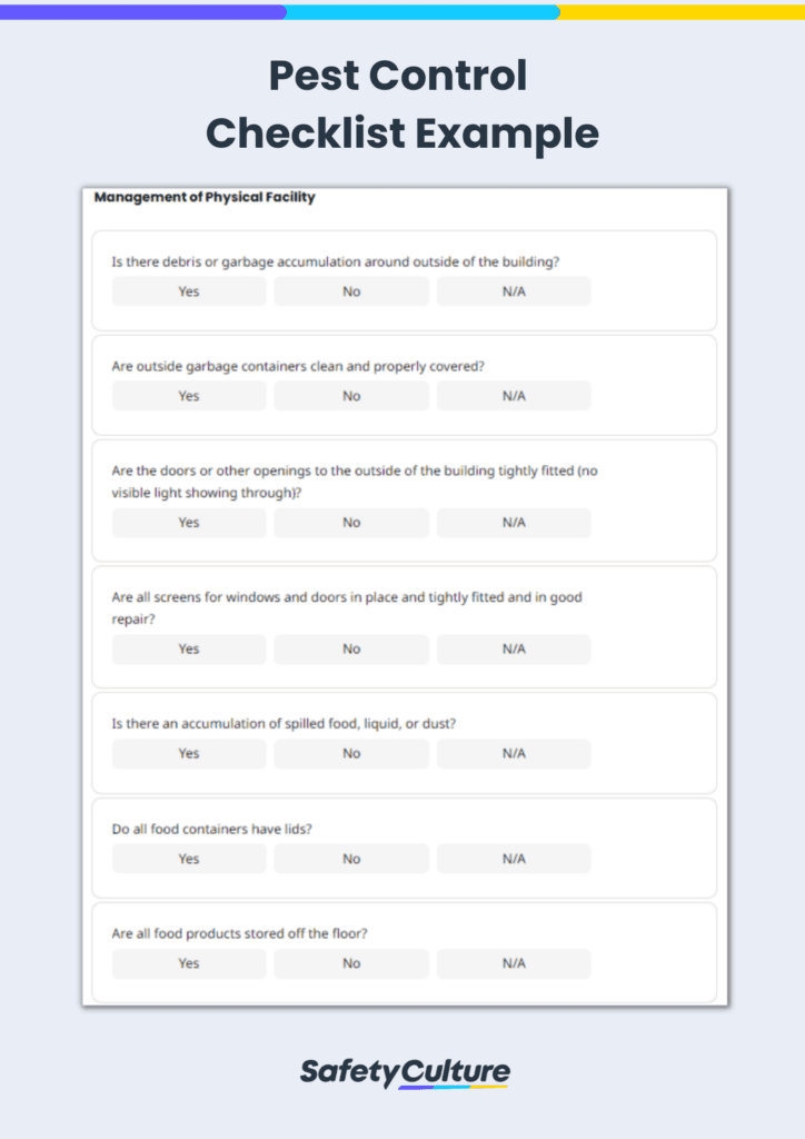 pest control checklist template example