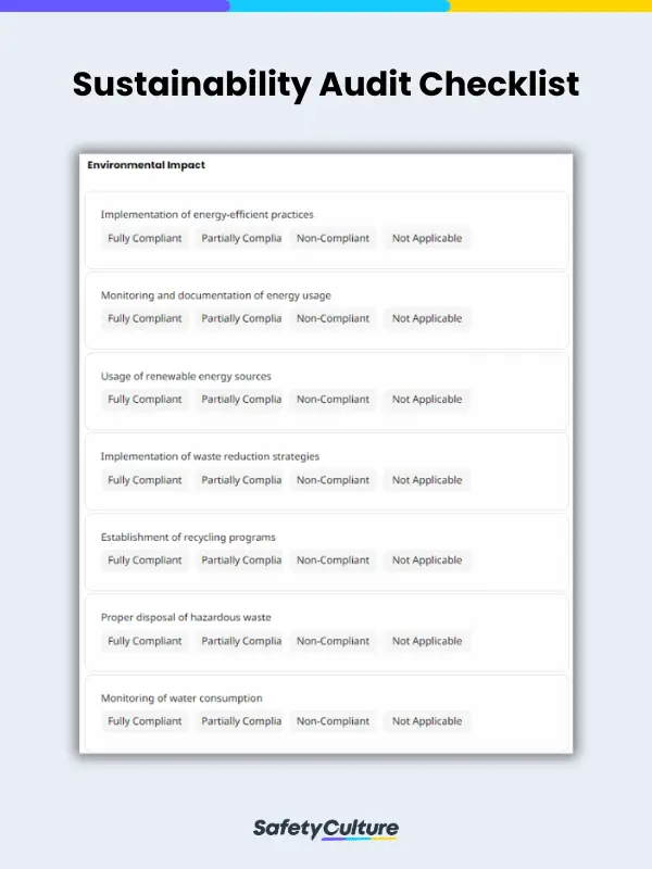 Sustainability Audit Checklist