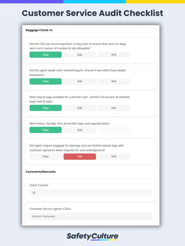 customer service audit checklist