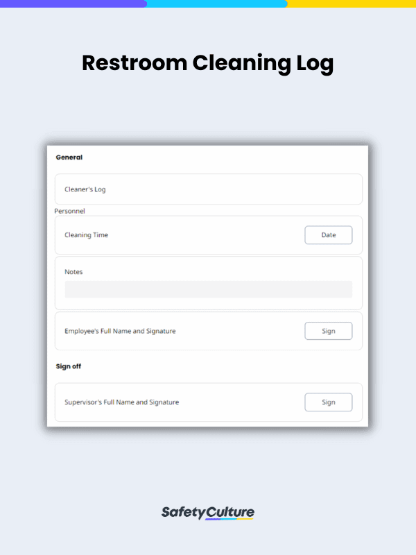 restroom cleaning log