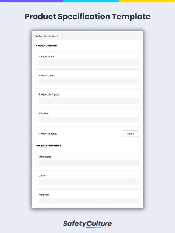 General Product Specification Template