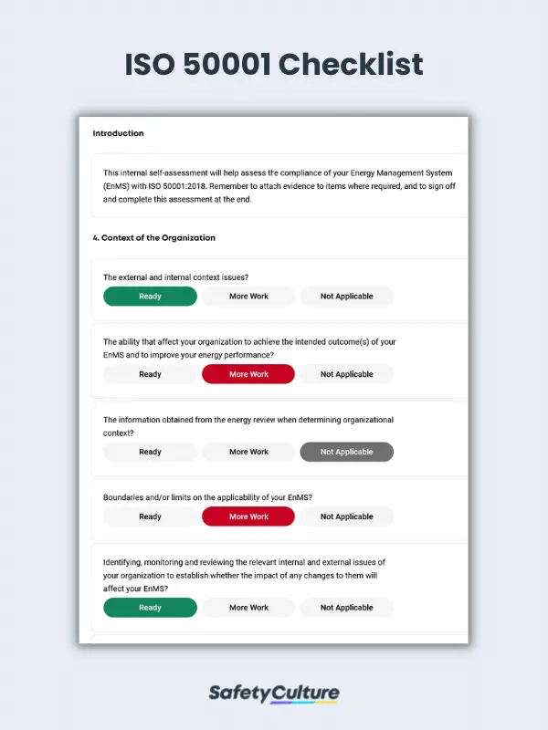 ISO 50001 Checklist