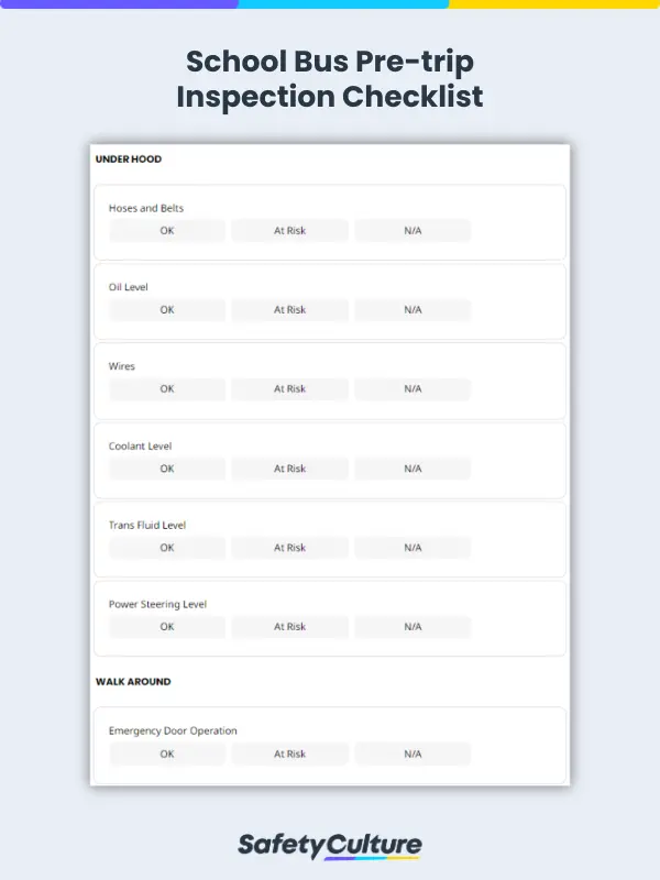 School Bus Pre-trip Inspection Checklist