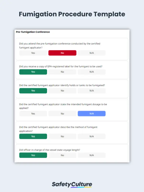 Fumigation Procedure Template