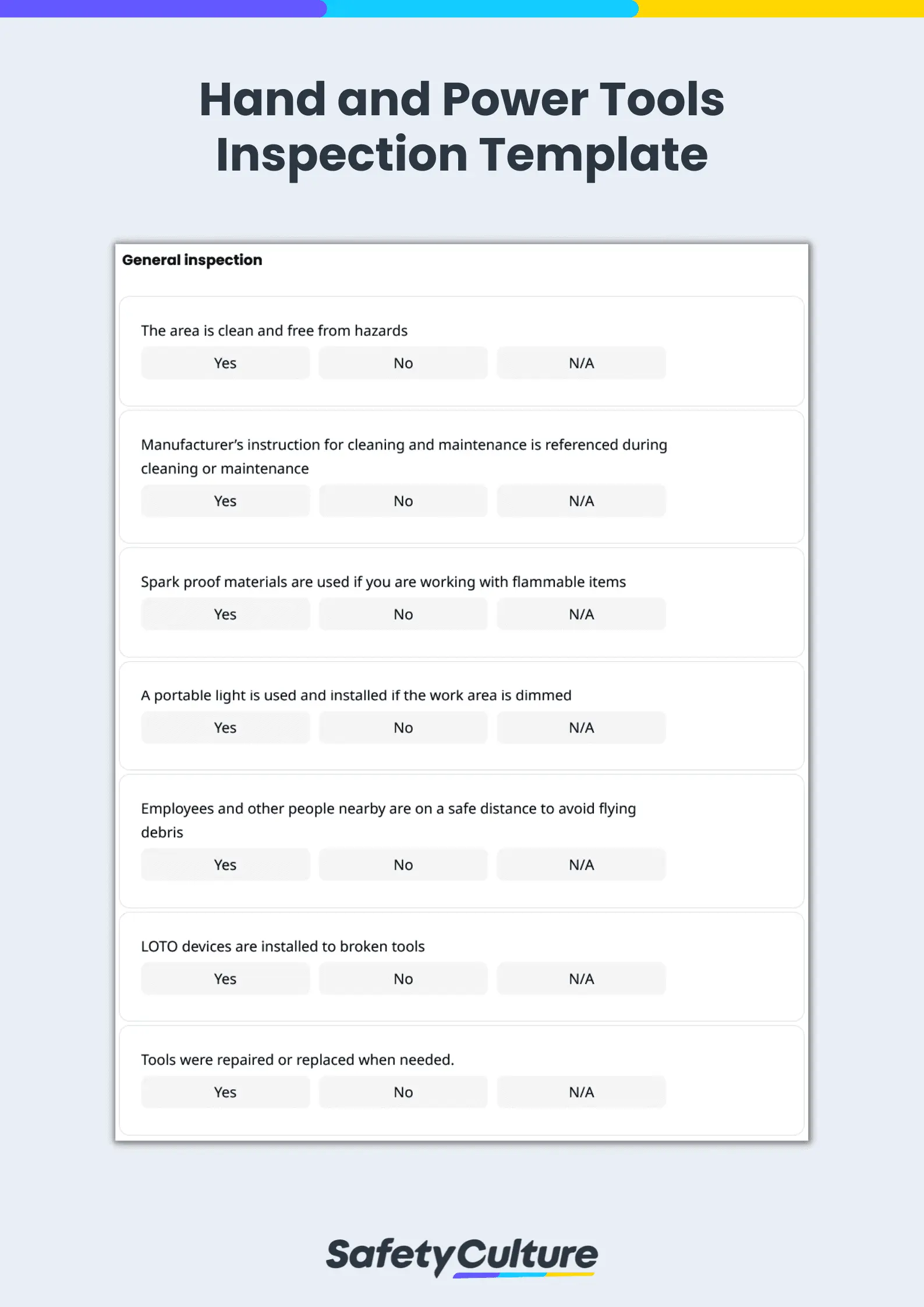 Hand and Power Tools Inspection Template