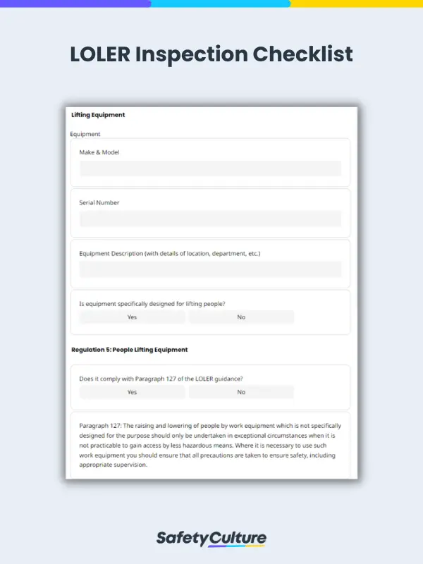 loler inspection checklist