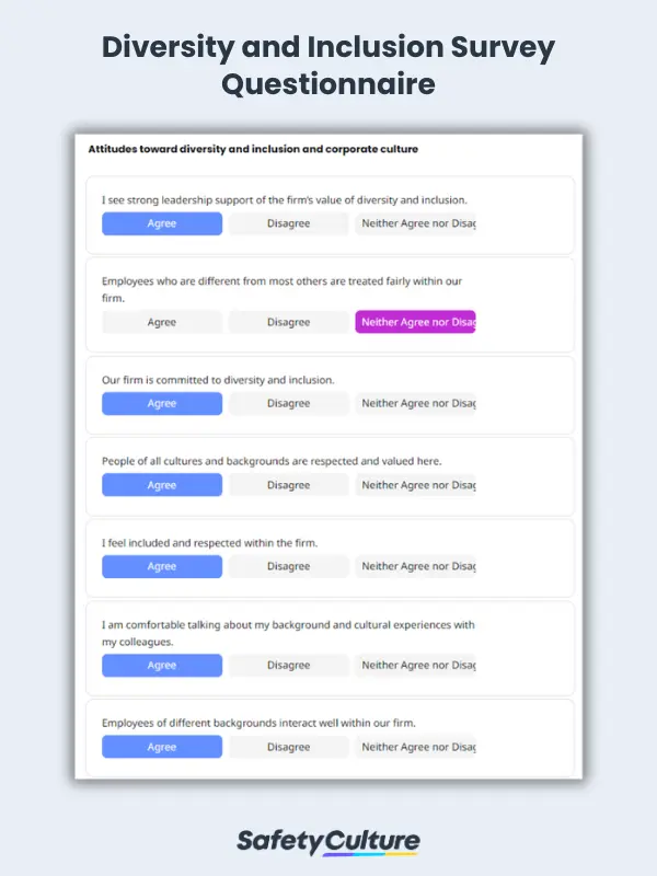 diversity and inclusion survey questionnaire