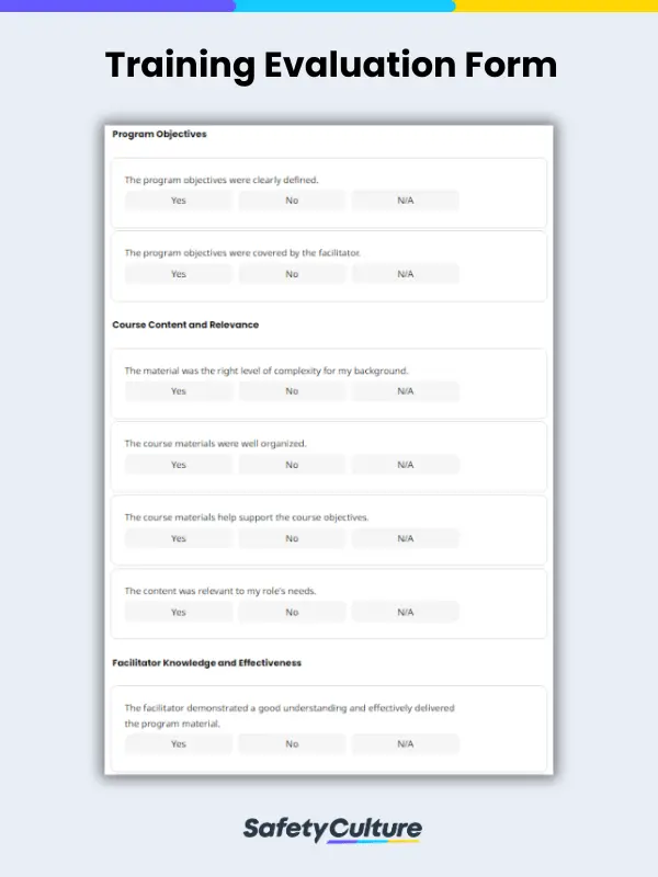 Training Evaluation Form