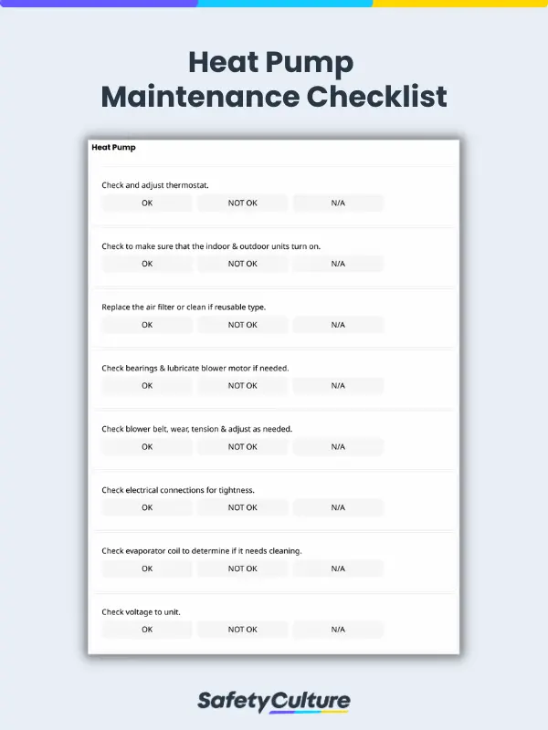 heat pump maintenance checklist