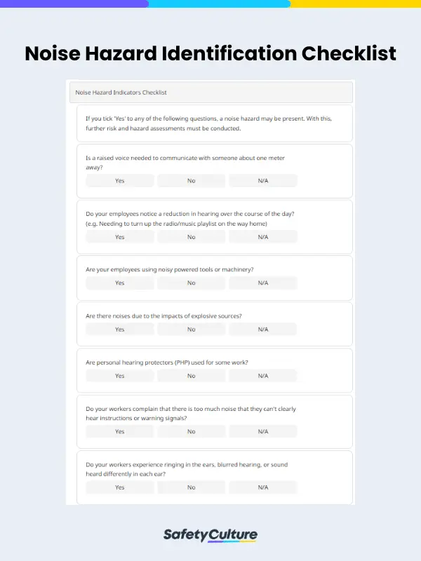 noise hazard identification checklist