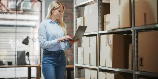 worker conducting an inventory audit on their materials