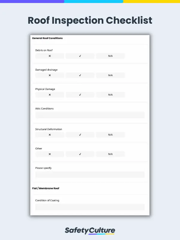 Roof inspection checklist