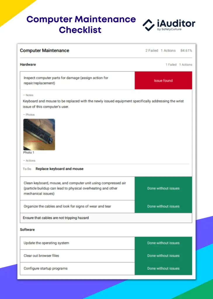 computer maintenance checklist