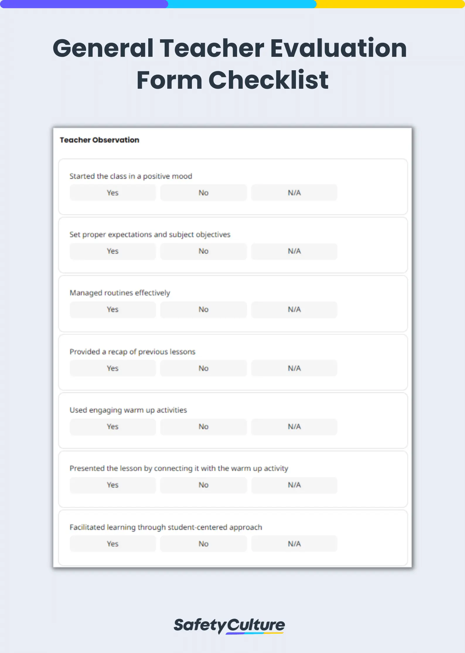 Teacher Evaluation Checklist Image