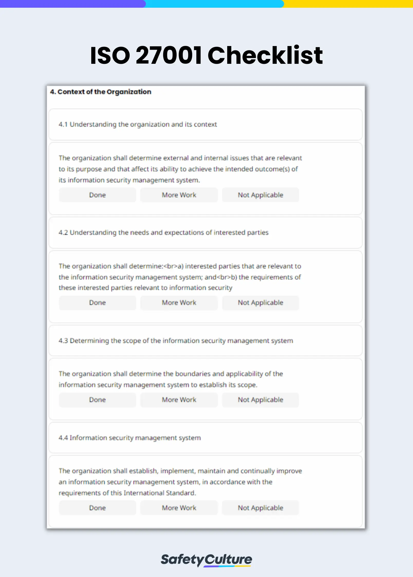 Kostenlose Vorlage für eine ISO-27001-checkliste