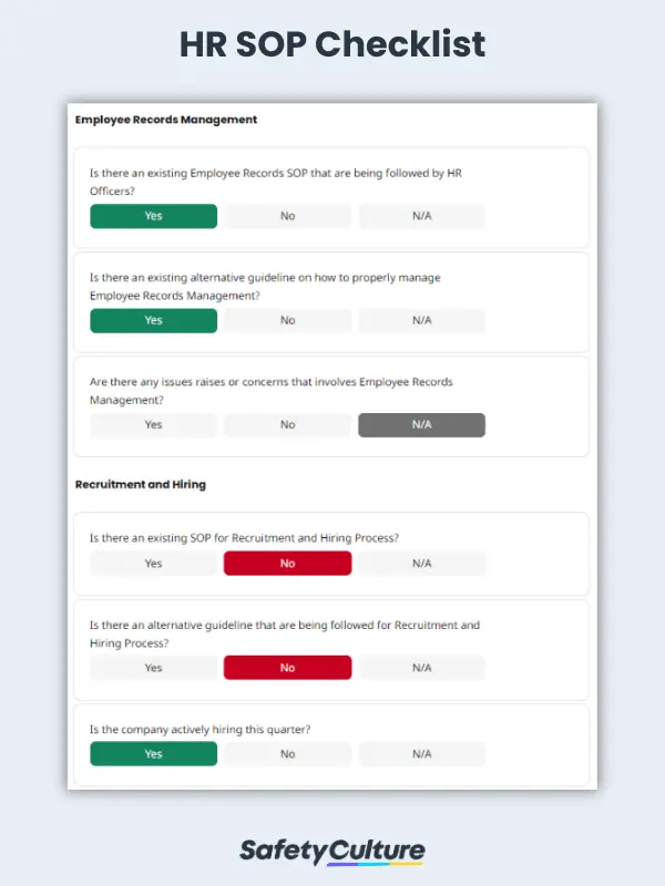 HR SOP Checklist