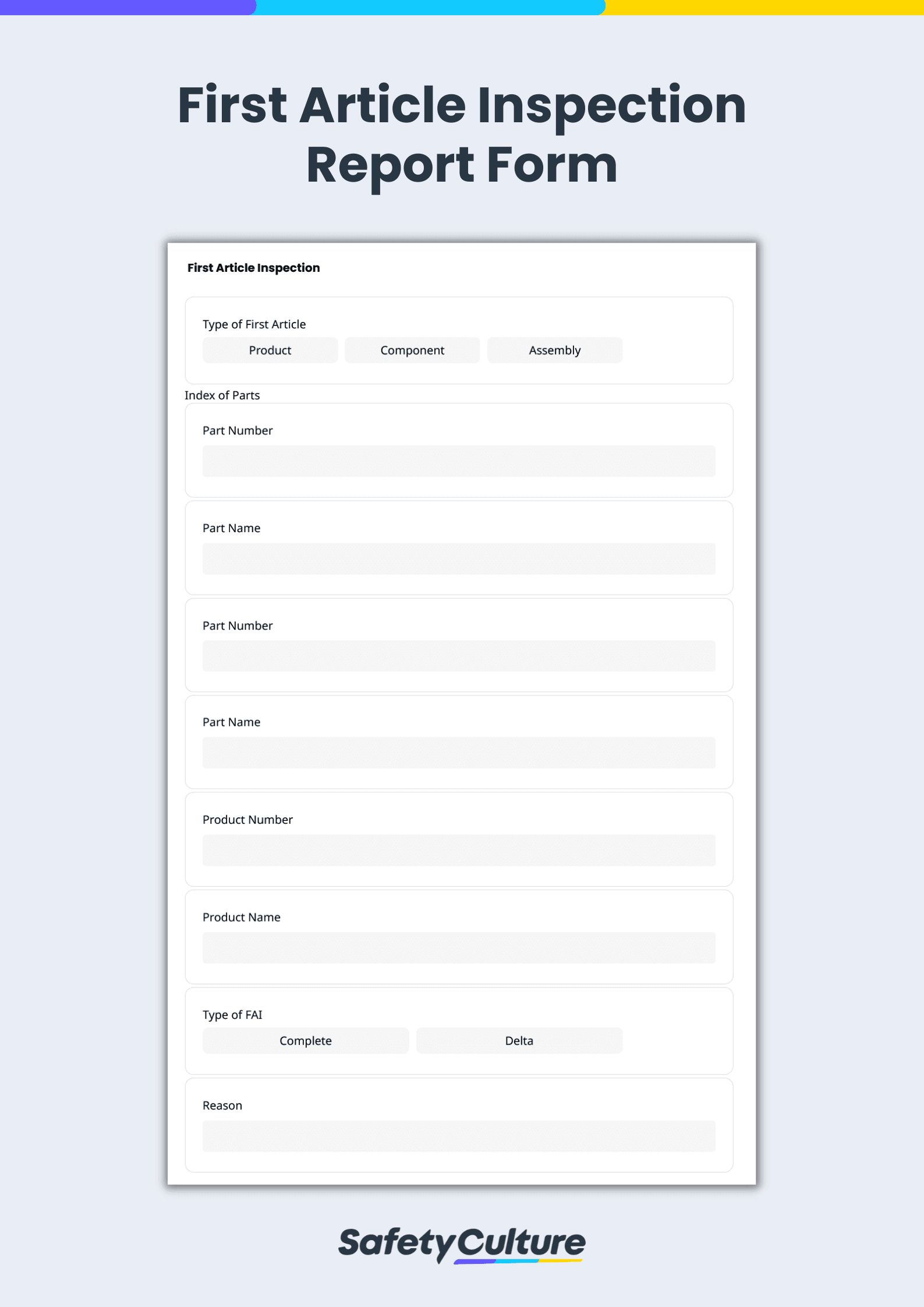 First Article Inspection Form