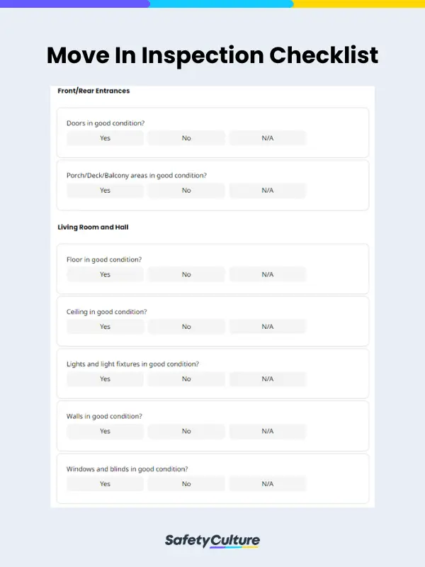 Move In Inspection Checklist