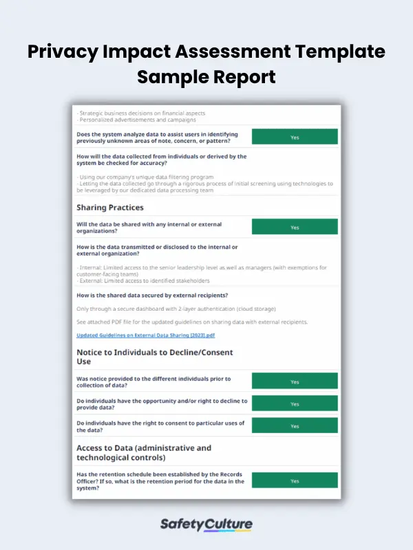 Privacy Impact Assessment Template Sample Report