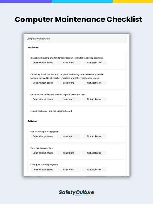 Computer Maintenance Checklist