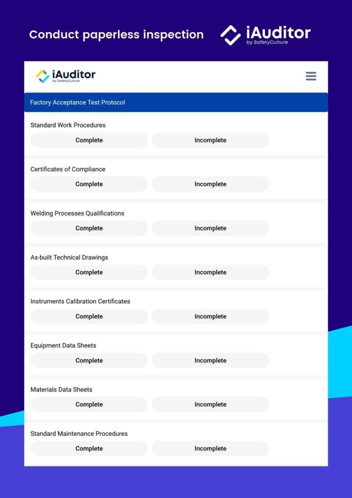 Kostenlose Vorlage: Checkliste für die Abnahmeprüfung im Werk