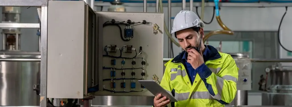 an engineer checking an equipment using an asset performance management software|Aveva Asset Performance Management Software|Bently Nevada Asset Management Performance Software|Cascade by DNV Asset Performance Management Software|Honeywell Forge Asset Performance Management Software|IBM Maximo Asset Performance Management Software|Intertek Asset Performance Management Software