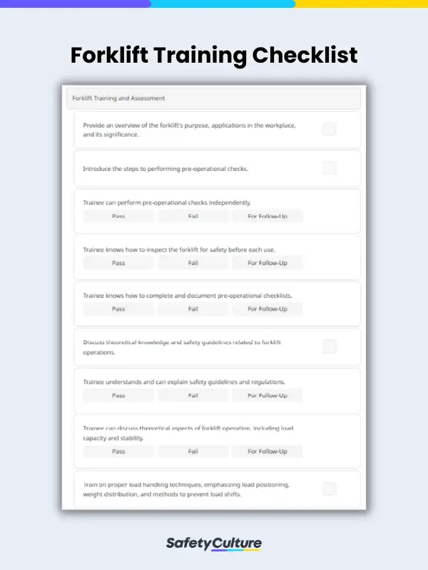 Forklift Training Checklist