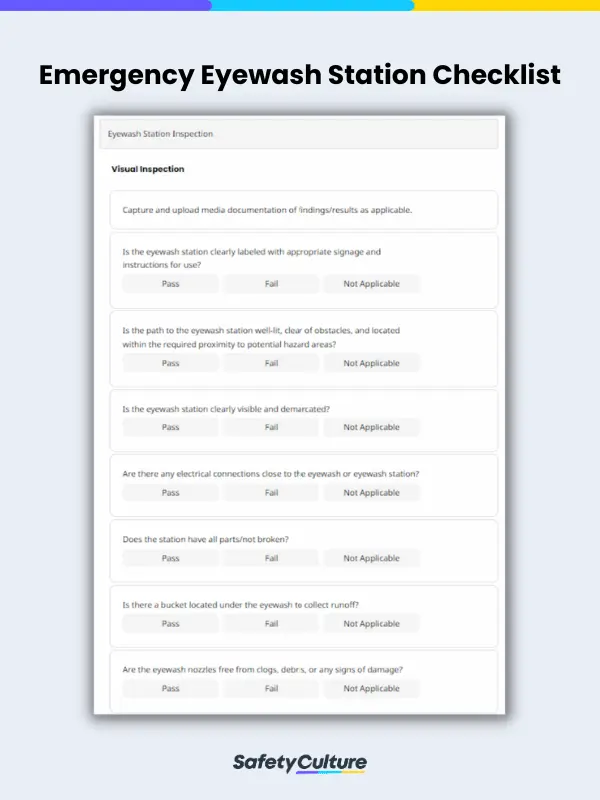 Emergency Eye Wash Station Checklist