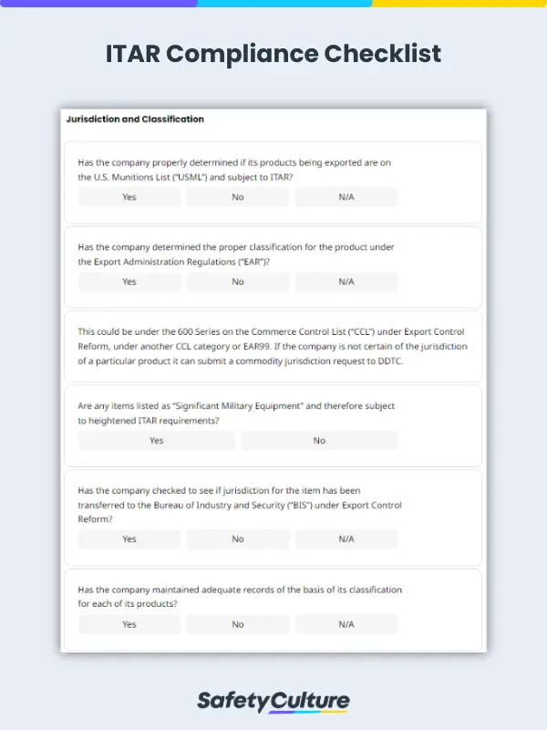 ITAR Compliance Checklist