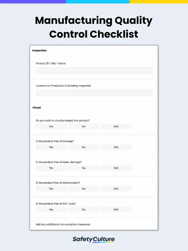 Manufacturing Audit Checklist