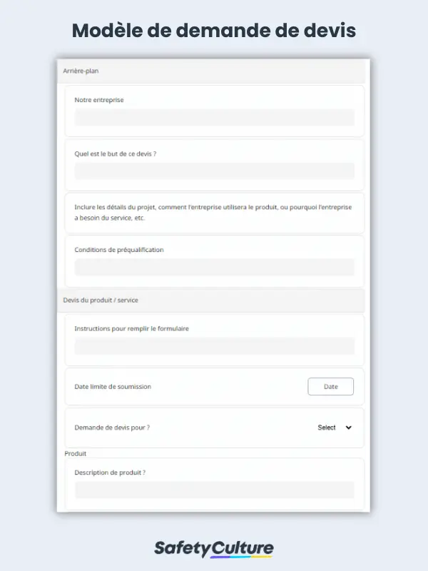 Modèle de demande de devis