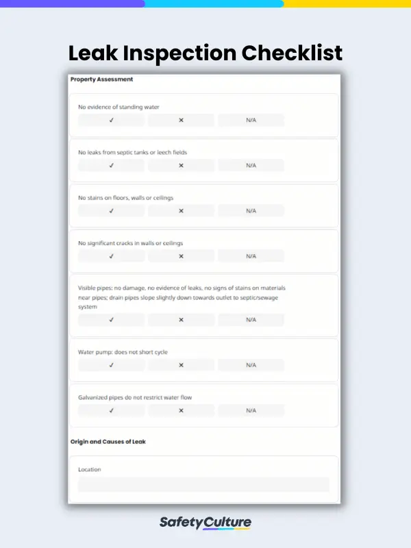 leak inspection checklist