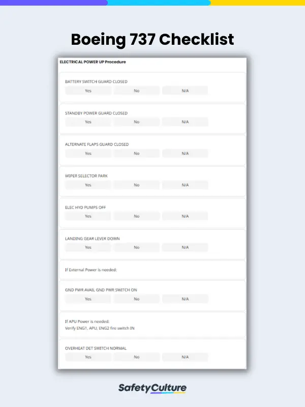 Boeing 737 checklist