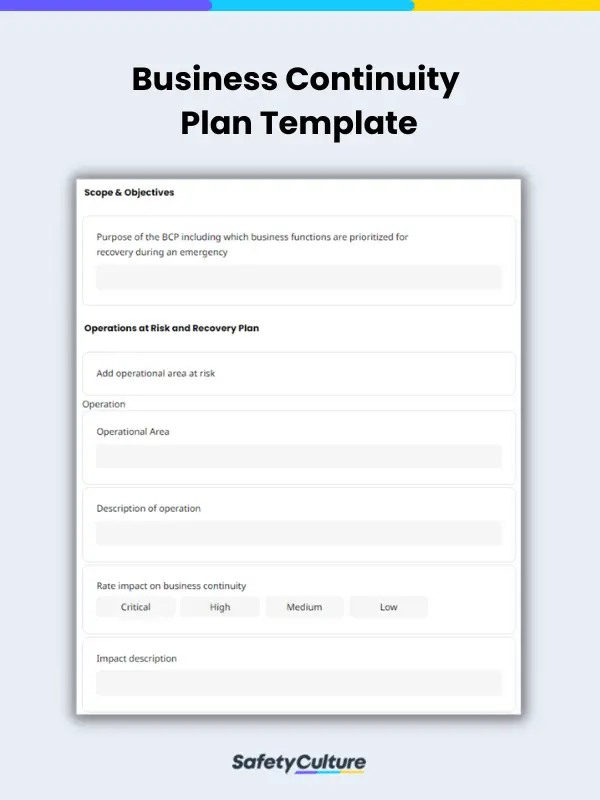 business continuity plan template