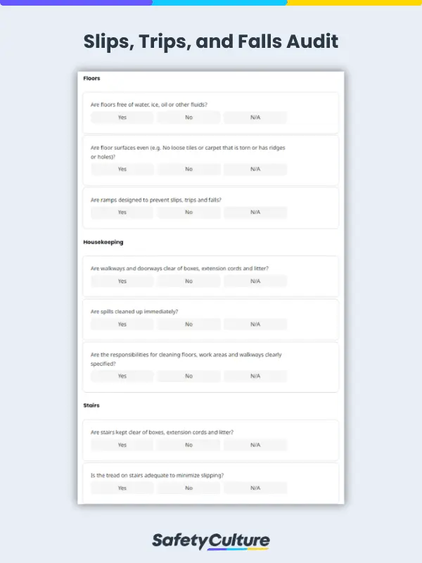 Slips Trips and Falls Checklist