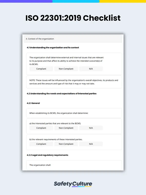 ISO 22301 Checklist