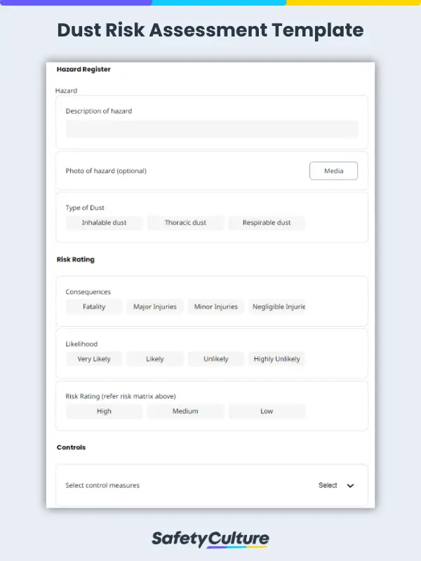 Dust Risk Assessment Template