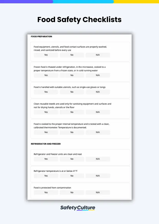 food safety checklist