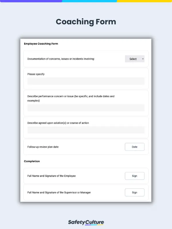 Coaching Form Template