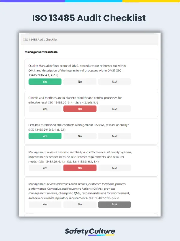 ISO 13485 Audit Checklist