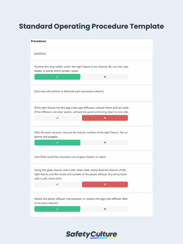 standard operating procedure template