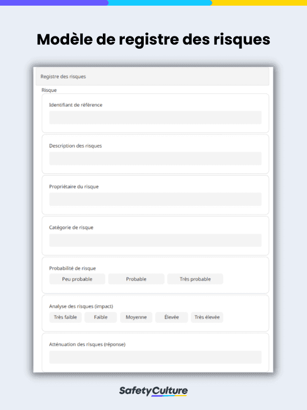 Modèle de registre des risques