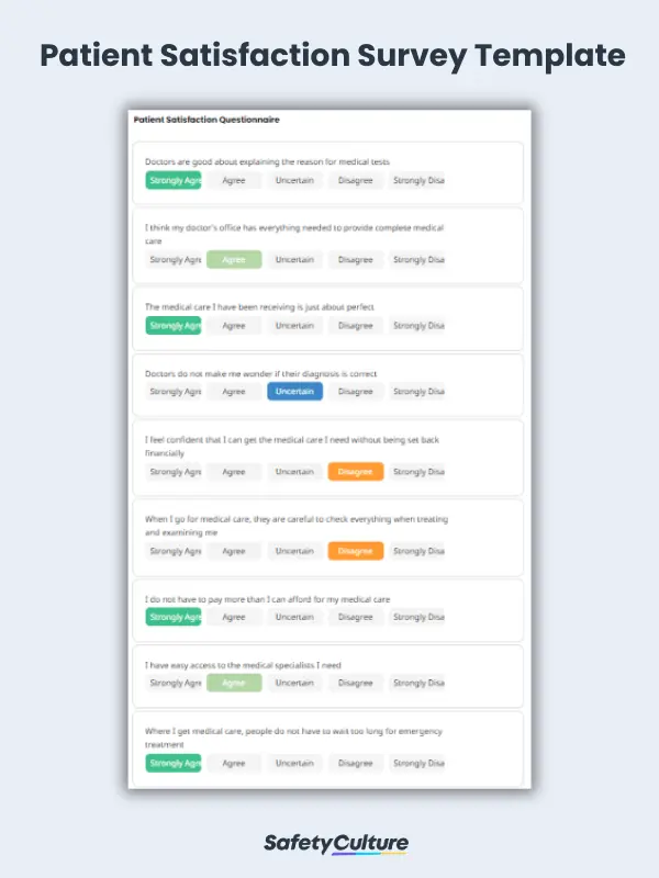 Patient Satisfaction Survey Template