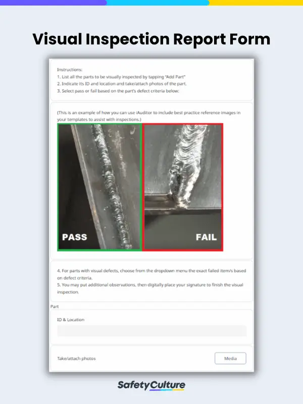 visual inspection report form