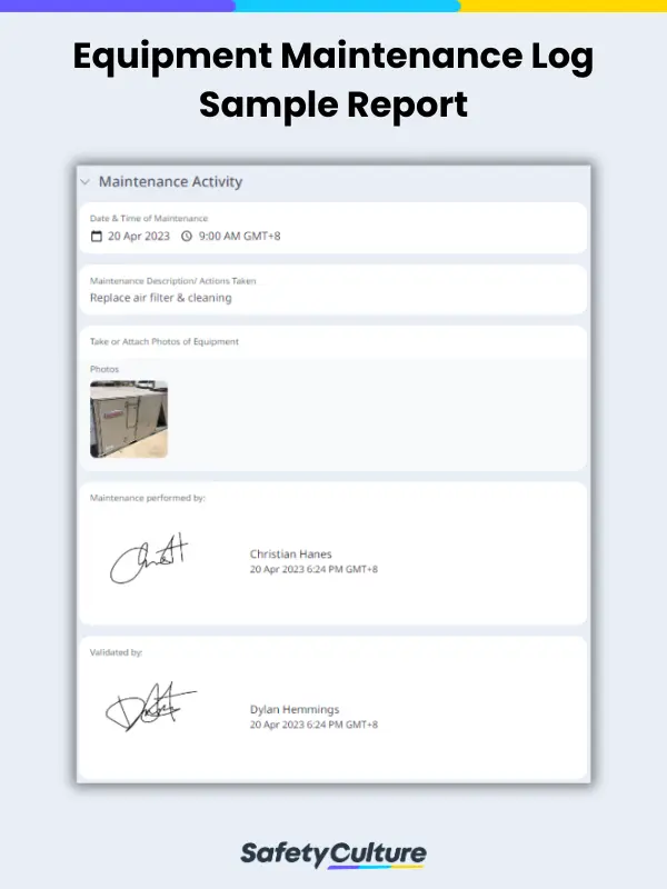 Equipment Maintenance Log Checklist | Free Download