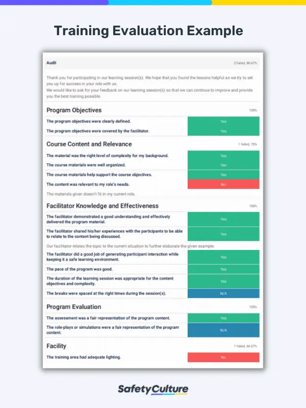 Training Evaluation Form | Download PDF Template