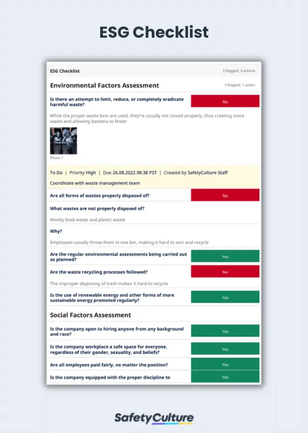 ESG Checklist Template