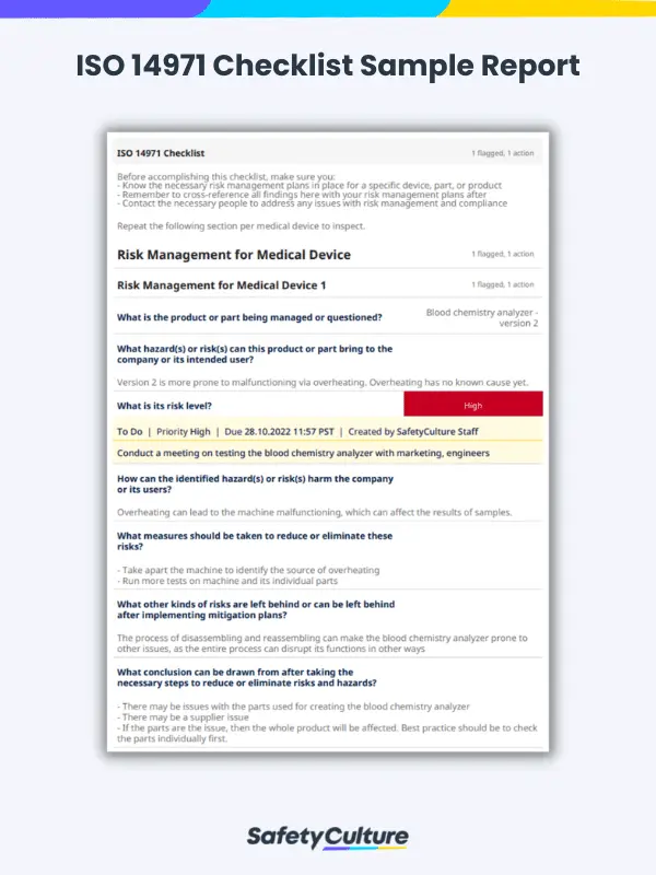 ISO 14971 Checklist Sample Report